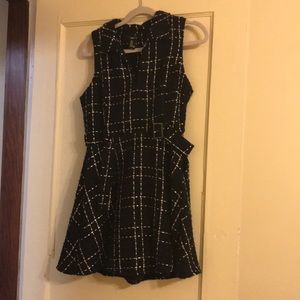 Black and white tweed dress